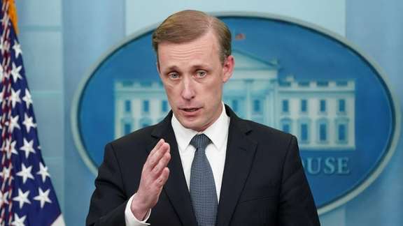 US national security adviser Jake Sullivan speaks to reporters during a press briefing at the White House, July 11, 2022.