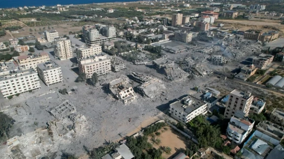 A scene in Gaza after Israeli air strikes