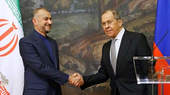 Russian and Iranian foreign ministers in Moscow on March 15, 2022