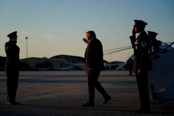 US President Donald Trump arrives at Joint Base Andrews in the US on May 3, 2026.