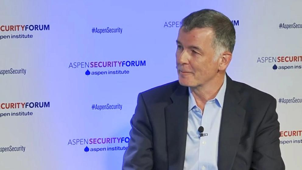 Richard Moore, chief of MI6, speaking at the Aspen Security Forum on July 21, 2022