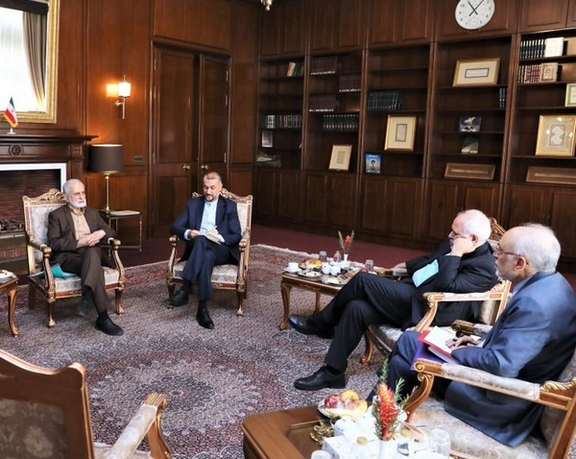 Photo tweeted by Iran's foreign minister of his meeting with former ministers on Nov. 9, 2022
