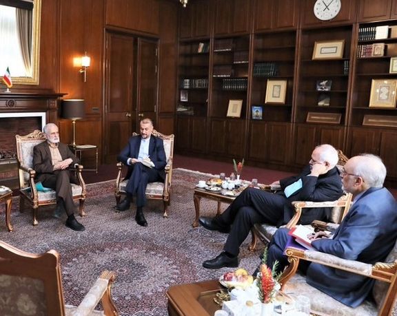 Photo tweeted by Iran's foreign minister of his meeting with former ministers on Nov. 9, 2022