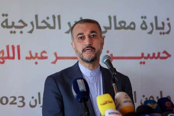 Iranian foreign minister Hossein Amir-Abdollahian in southern Lebanon on April 28, 2023