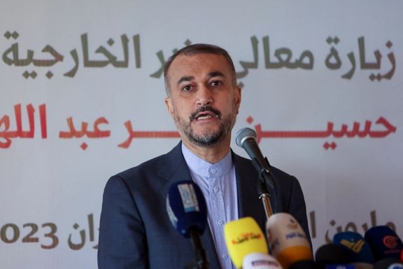 Iranian foreign minister Hossein Amir-Abdollahian in Beirut in April 2023