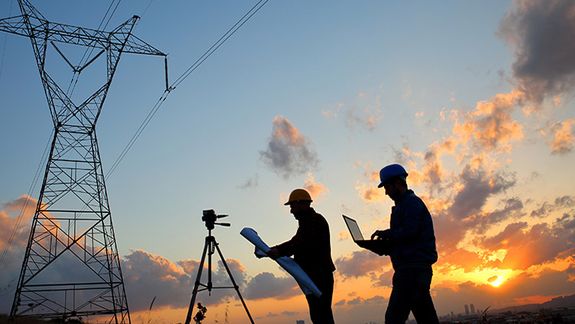Power grid workers in southwestern Iran