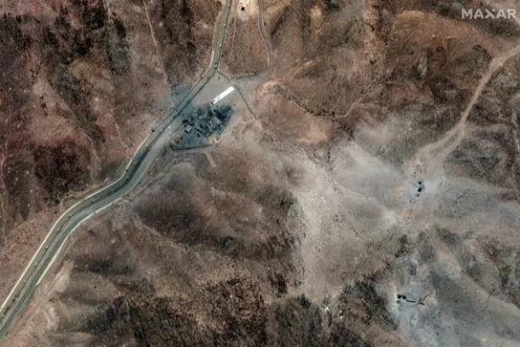 Satellite image of the Fordow nuclear facility after the US strike