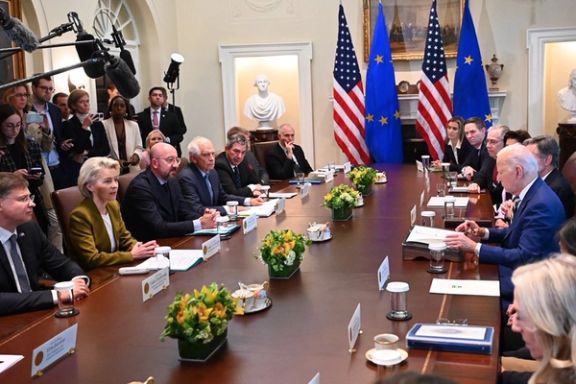 President Joe Biden meeting with an EU delegation in the White House. Oct. 20, 2023