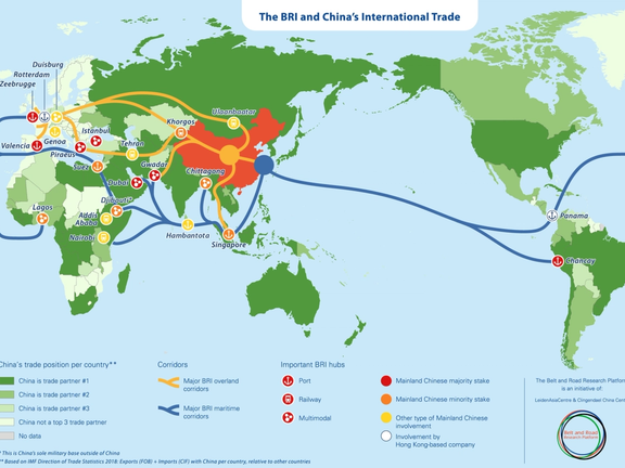 A layout for China's Belt And Road Initiative
