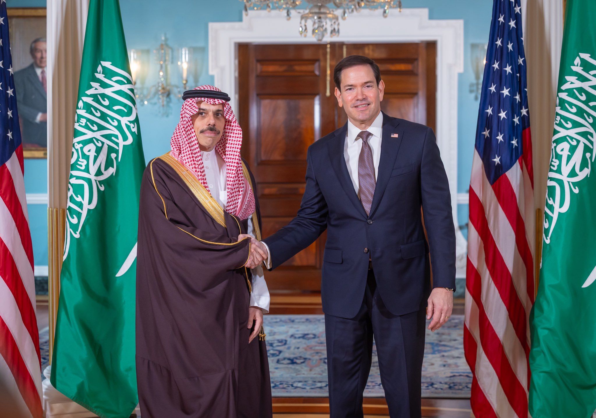 Saudi Foreign Minister Prince Faisal bin Farhan meets US Secretary of State Marco Rubio in Washington, September 28, 2026. Photo: Saudi Foreign Ministry/X