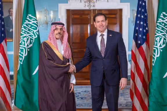 Saudi Foreign Minister Prince Faisal bin Farhan meets US Secretary of State Marco Rubio in Washington, September 28, 2026. Photo: Saudi Foreign Ministry/X