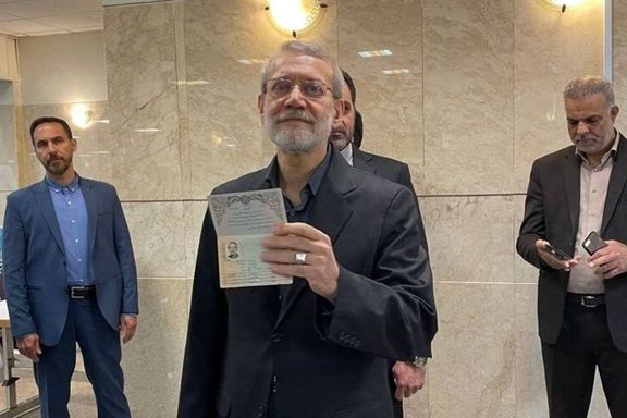 Former parliament speaker Ali Larijani registering for presidential election on May 31, 2024.