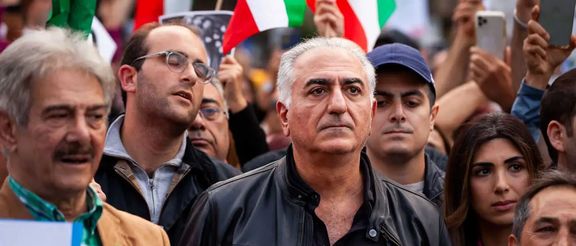 Iran’s exiled prince Reza Pahlavi, who has become a leading opposition figure since the start of Women, Life, Liberty movement, during a rally against the Islamic Republic in Washington in 2022