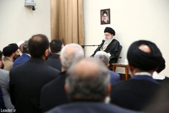 Iran's Supreme Leader Ali Khamenei delivering a speech on July 3, 2024.