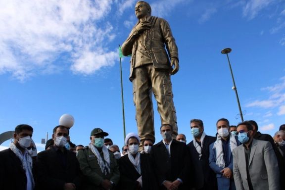 Soleimani's statue erected in Shahre-Korde in Iran on Wednesday, was torched hours later.