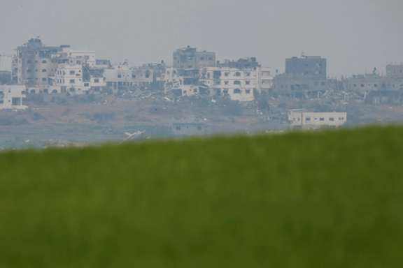 A view shows damaged buildings in north Gaza, amid the ongoing conflict between Israel and the Palestinian Islamist group Hamas, near the Israel-Gaza border February 18, 2024.
