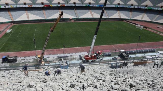 هاشمی‌طبا به رئیسی: استادیوم جدید پیشکش، آزادی را بازسازی کنید که نماد تخریب ایران شده