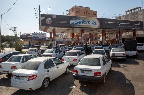 Congestion at an Iranian gas station as rumors of imminent rise in gasoline prices have heated up again