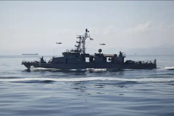 The USS Sirocco, seen during a patrol in the Gulf of Oman