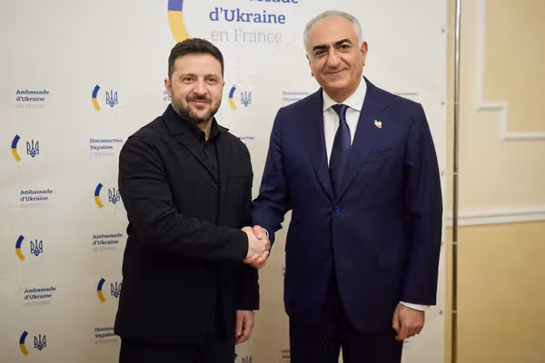 زلنسکی در دیدار با شاهزاده رضا پهلوی بر حق مردم ایران برای تعیین سرنوشت خود تاکید کرد