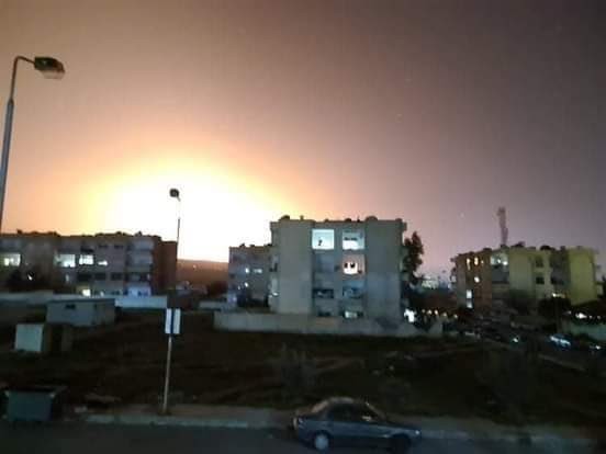 An Israeli air attack on targets near Damascus in February 2021
