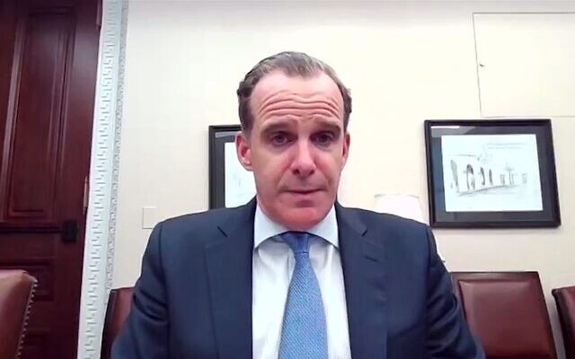 برت مک‌‌‌گورک در جلسه ویدیویی با رهبران جامعه یهودیان آمریکا، ۳۱ فروردین‌ماه