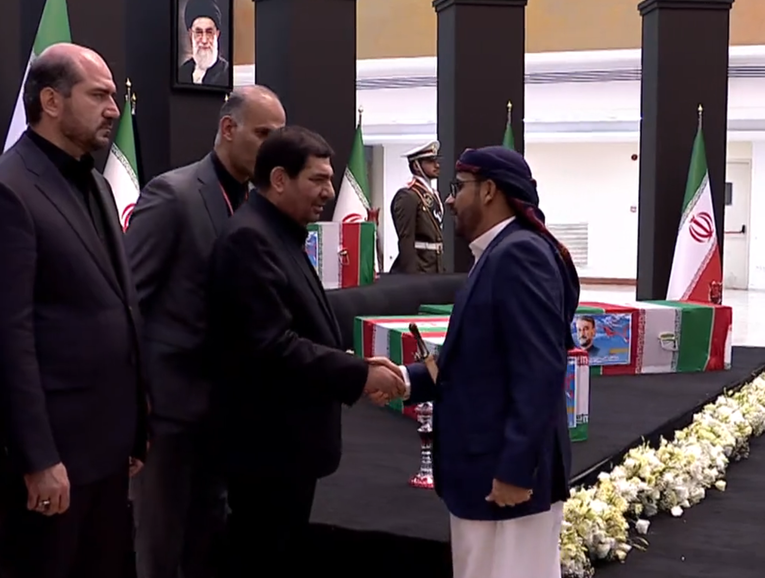 Mohammed Abdul-Salam, the spokesman for Yemen's Houthi Ansarullah movement, expressing his condolences to acting president Mohammad Mokhber