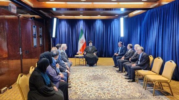 Iranian President Ebrahim Raisi during a meeting with a delegation of Shiite community members in New York on September 19, 2023