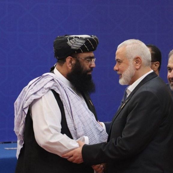 Taliban's Foreign Minister Amir Khan Muttaqi and Haniyeh during Iranian President Masoud Pezeshkian's inauguration in Tehran, July 30, 2024
