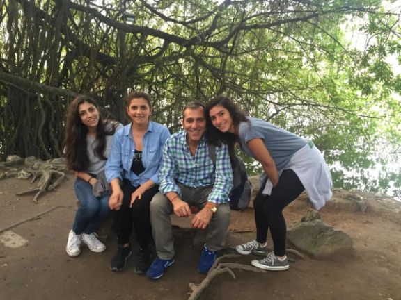 American-Iranian dual citizen Emad Sharghi with his wife and two daughters