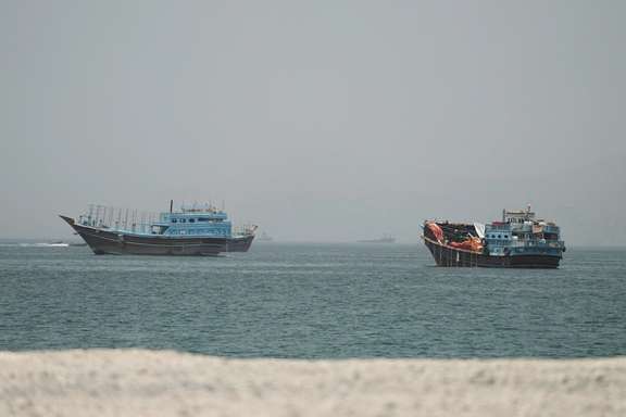 Vessels at the Strait of Hormuz, as seen from Musandam, Oman, June 24, 2026.