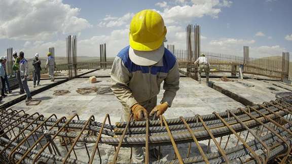 File photo of an Iranian construction worker