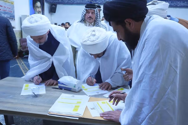 کفنپوشان کتائب حزبالله فرم داوطلبی «عملیات انتحاری» برای جمهوری اسلامی را امضا کردند