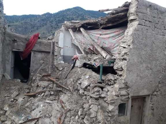 A destroyed stone house in Afghanistan