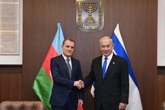 Aykhan Hajizada, the spokesperson of the Ministry of Foreign Affairs of the Republic of Azerbaijan during a meeting with Israeli Prime Minister Benjamin Netanyahu