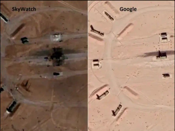 Satellite image showing the aftermath of the Israeli strike on Isfahan