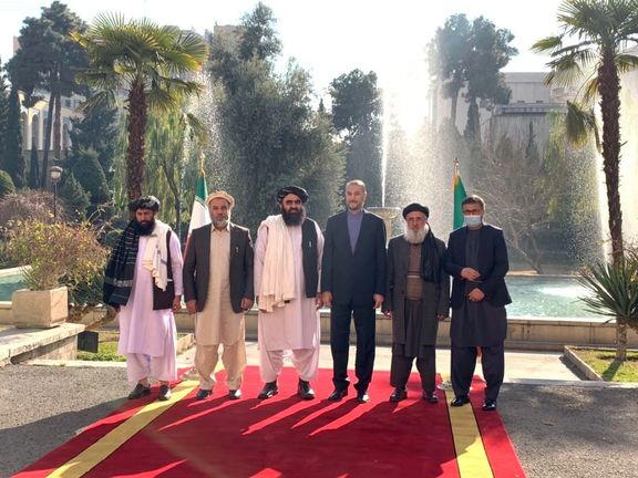Taliban delegation in Tehran meeting Iran's foreign minister on Sunday.