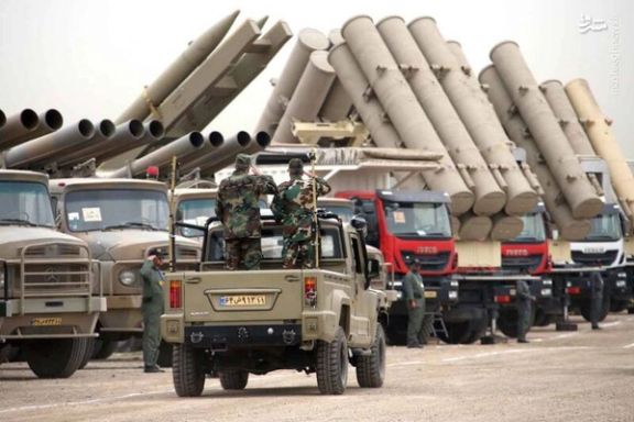 Iranian Fath-360 ballistic missiles on show in Iran