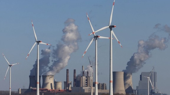 Wind power stations of German utility RWE, one of Europe's biggest electricity companies. March 2022
