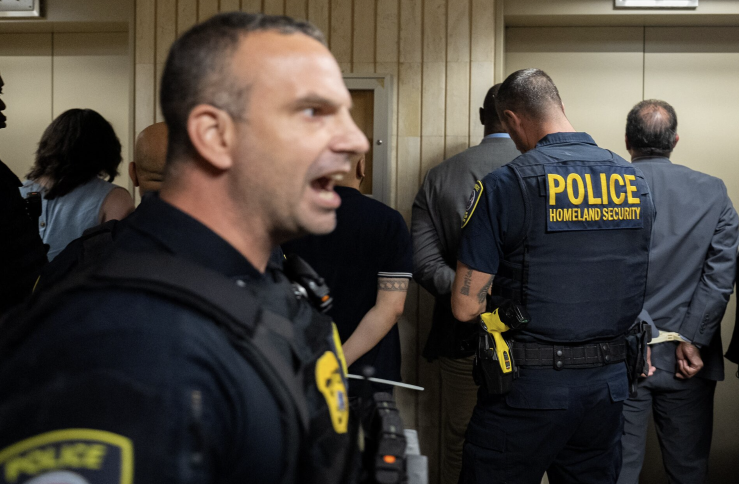 جمعی از مقامات محلی و ایالتی در نیویورک حین اعتراض به سیاست‌های مهاجرتی دولت بازداشت شدند