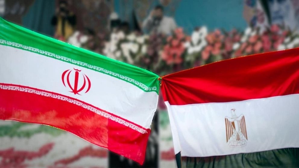 Flags of Iran and Egypt  