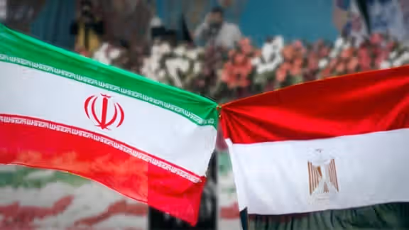 Flags of Iran and Egypt