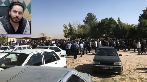 The funeral service for Iranian Kurdish man Hamed Baqeri