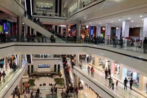 A luxury shopping mall in Tehran, Iran. Undated