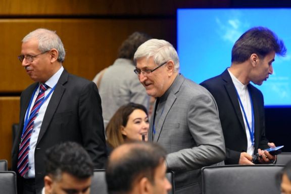 Mohsen Naziri Asl, the resident representative of the Islamic Republic of Iran to the IAEA, at the Board of Governors meeting held at the Agency headquarters in Vienna, Austria, 22 November 2023