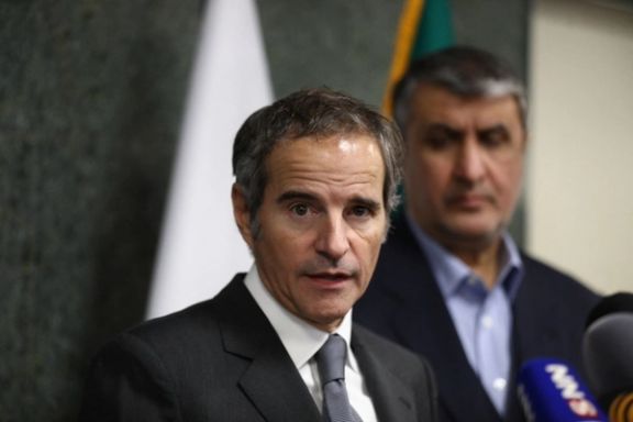 Rafael Grossi during his visit to Tehran in March 2023, with Iranian nuclear chief Mohammad Eslami.