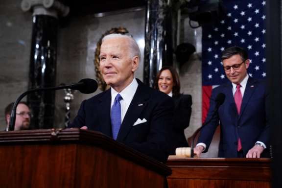 President Joe Biden during his State of the Union address. March 7, 2024