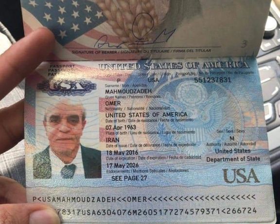 The passport of an American citizen killed in Iran’s attack on positions in Iraqi Kurdistan