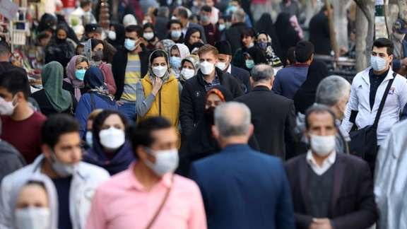 People in a Tehran street in November 2021