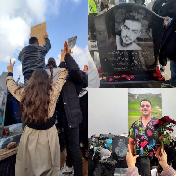 آیین چهلم پنج کشتهشده اعتراضات مهاباد، بوکان و تهران با وجود محاصره آرامستانها برگزار شد